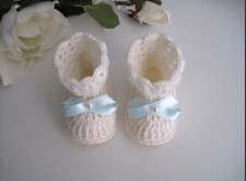 Scarpine Neonato Nascita Fatte a Mano Uncinetto Crochet Handmade 