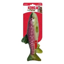 KONG Wild Shieldz Giocattolo per Cani a Forma di Pesce Trota 11" per Cani di Media Taglia