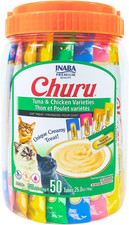 Churu Premio Gato Pure Cremoso Atun Pollo 50 Tubos Sin Granos Vitamina E Taurina