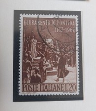 Francobolli Italia 1967 - Centenario Giuramento di Pontida - Usato
