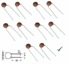 10pz Condensatore Ceramico a Disco 100 pF 50V Elettronica Arduino
