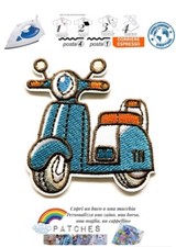 patch Vespa light blue toppa termoadesiva scooter azzurro moto iron on mobylette