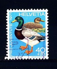 SWITZERLAND - SVIZZERA - 1971 - "Pro Juventute". Uccelii locali Germano Reale