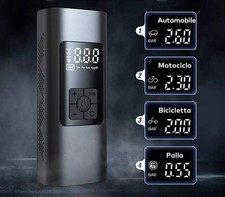 Mini Compressore Portatile Gonfiatore Ricaricabile Display LED Auto MOTO BICI