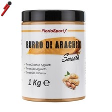 FlorioSport, Burro di Arachidi Smooth, 1000 g (1 Kg) 25% Proteine Crema