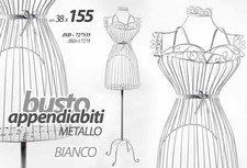 BUSTO SARTORIALE APPENDIABITI DONNA MANICHINO TREPIEDI SARTO METALL BIANCO 155cm