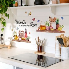 Adesivo murale cartone animato farfalla ape cucina sicuro e impermeabile per arredamento casa