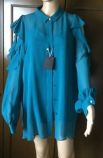 Silk shirt MARINA RINALDI Woman, turquoise, size IT 46 DE 40 US 10 GB 14 Camicia