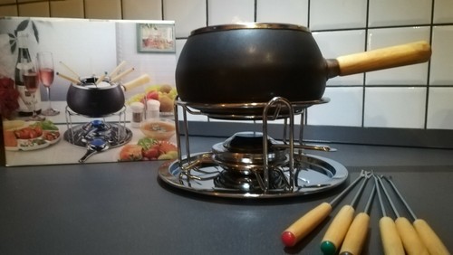 Set fonduta acciaio nero opaco - fonduta,