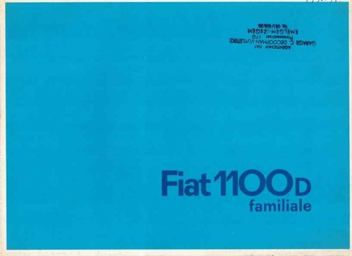 Catalogue brochure fiat 1100 - brochure,