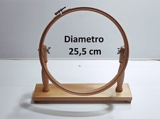 Telaio antico da ricamo in legno vintage regolabile per tessitura Diametro 25,5