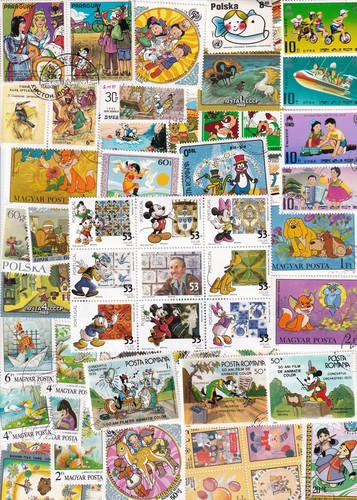 100 francobolli diversi walt - francobolli,