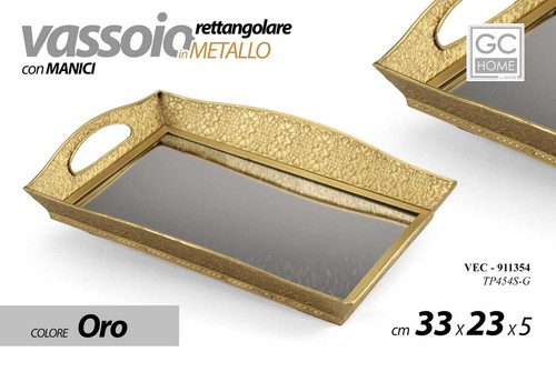 Vassoio metallo rettangolare - vassoio,