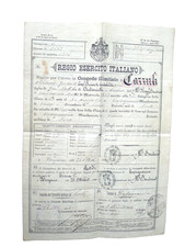 ANTICO  DOCUMENTO MILITARE CONGEDO 45 FANTERIA 1884 CREMA CAPERGNANICA