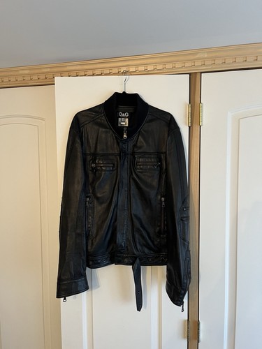 Giacca pelle nera dolce - di, &
