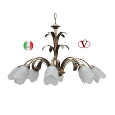 Lampadario sospensione classico ferro battuto 8 luci liberty Aurora Made in Ital