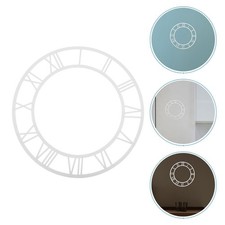  Orologio da parete con numeri romani rotondi, adesivo, superficie a specchio in