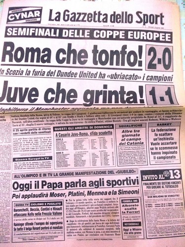 Gazzetta sport 1984 coppa - gazzetta, 12/4/1984