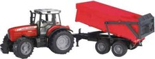Bruder Trattore Massey Ferguson 7480 con Rimorchio Ribaltabile Veicolo 1:16 3+
