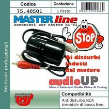 Filtro RCA antidisturbo isolatore di massa. Anti ronzio per amplificatori.