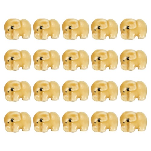 Porcelain elephant beads - porcelain,