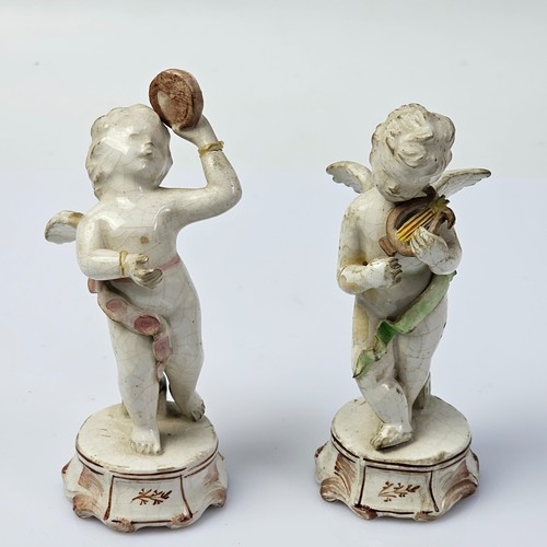 Coppia putti antichi musicanti - putti,