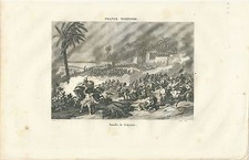 1838 BATAILLE DE SEDYMAN acquaforte Campaign in Egypt Sédiman Sidmant al Jabal