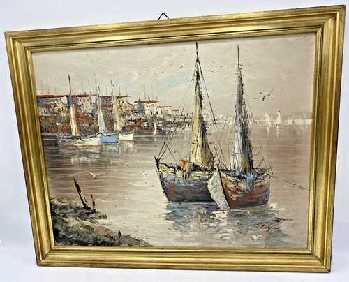 Quadro olio francese vintage - quadro,