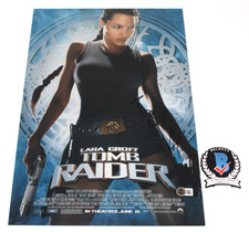 ANGELINA JOLIE FIRMATO 'LARA CROFT TOMB RAIDER' 12x18 POSTER FILM BECKETT COA