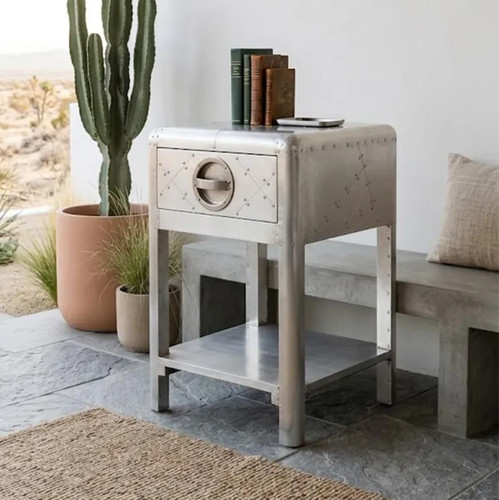 Aviator aluminum stool - aluminum, ,