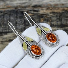 Orecchini In Argento Sterling 925 Fatti A Mano In Ambra Baltica Regali