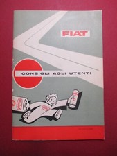 FIAT Consigli agli utenti 1964 Libretto Istruzioni Automobili Illustrato