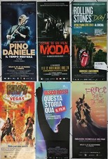 LOTTO 6 locandine POSTER MUSICALI VASCO ROLLING STONS KISS P.DANIELE ECC     T87
