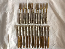 Posate SOLINGEN Sfoglia Argento 800 Frutta Dessert stile Art Nouveau