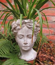 GIARDINO BUSTO STATUA DONNA FIGURA VASO PER PIANTE VASO DA FIORI STILE COUNTR...