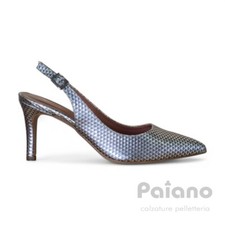 Patrizia Rigotti Raffy 20 pelle cubik argento dècolletè tacco alto a punta