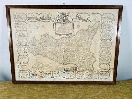 Vecchia mappa della sicilia - vecchia,