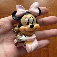 DISNEY Statuina In Resina Baby Minnie Con Orsacchiotto DA COLLEZIONE ??