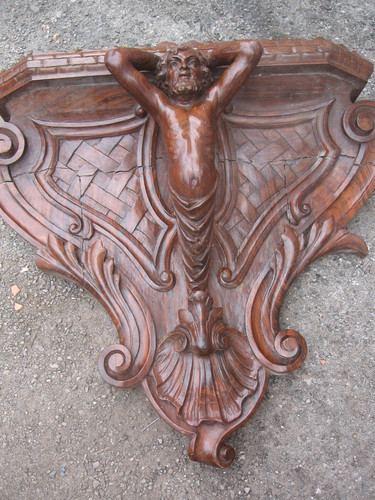 Mensola legno con figura - mensola,