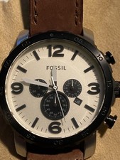 Orologio uomo Fossil JR1390 Cronografo Ampio quadrante bianco