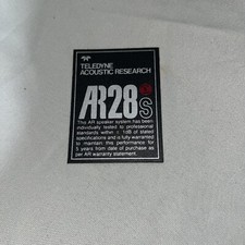 Distintivo altoparlante hifi AR28S ricerca acustica vintage logo emblema etichetta originale