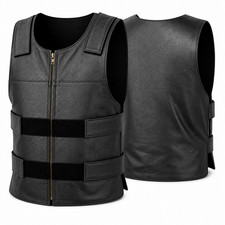 Gilet da moto in pelle stile