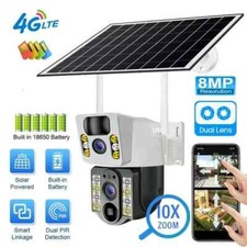 Telecamera Solare Doppia con Sim 4g 8Mpx 4k Zoom 10x