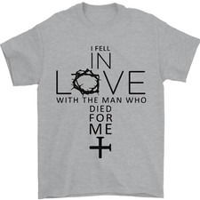 Love con Il Croce Christian Cristo T-Shirt 100% Cotone