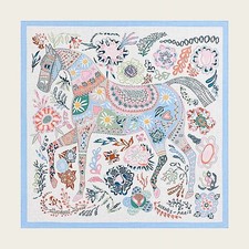 Sciarpa scialle Hermes stola assistente Ulysse floreale cashmere seta auto 140