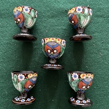 Tazza uovo smaltata marrone