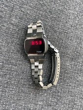 Pulsar Orologio LED DONNA SPORT Vintage 1977 Acciaio Inox Vetro Colorato Rubino