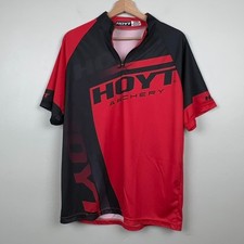 Hoyt Jersey Men M Archery Top Short Sleeve Red Black Athletic Sportswear