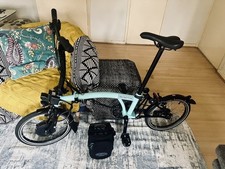 Brompton Bicicletta Elettrica C Line 6 Velocità Pieghevole, Verde Turchese 