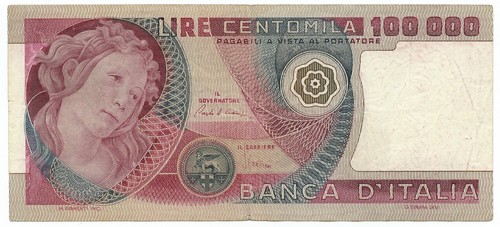 100000 lire banca italia - 100000, d'italia